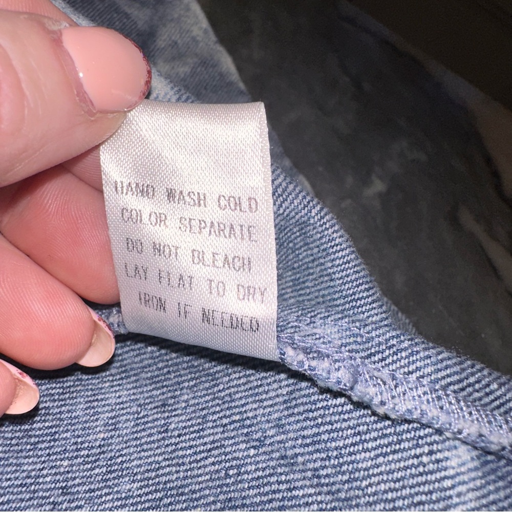 Macaron Size Small White Star Pattern Denim Jacket - Picture 10 of 12